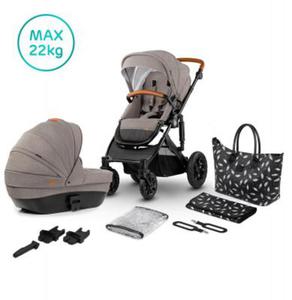 Kinderkraft Wzek Geboko Spacerowy PRIME 2w1 Beige + Mommy Bag - 2870198735