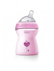 Chicco Butelka plastikowa NaturalFeeling PINK 2m+ 250ml - 2868050219