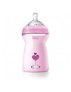 Chicco Butelka NaturalFeeling PINK 6m+ 330 ml - 2868050221