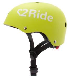 Sun baby Kask rowerowy HEART BIKE Love 2 RIDE rozm. S 50-54cm Lime lampka LED klips magnetyczny - 2874411491