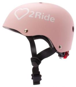 Sun baby Kask rowerowy HEART BIKE Love 2 RIDE rozm. S 50-54cm Powder Pink lampka LED klips magnetycz - 2874411492