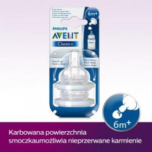 Avent Philips 636/27 Smoczek silikonowy do butelek kaszka od 6 m -2szt w opakowaniu - 2868047420