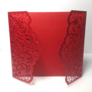 Baza kartki - zaproszenia LACE 13x 14,5 cm mica red ( 240gr) - 1 szt - 2877281003