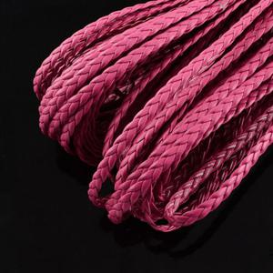 Rzemie pleciony 5x2mm - Medium Violet Red - skra ekologiczna - 1m - 2878865858