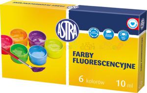 ASTRA farby plakatowe fluorescencyjne 6 kol. po 10 ml - 2428999267