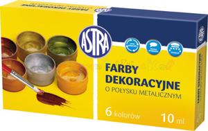 ASTRA farby dekoracyjne metaliczne - 6 kol. po 10 ml.