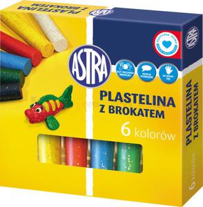 ASTRA plastelina 6 kolorw z brokatem - 2428999288