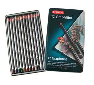 DERWENT GRAPHITINT 12 SZT - kolorowe ołówki grafitowe - 2428999469