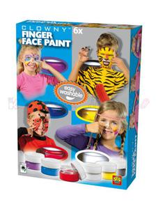 Farby do malowania buzi paluszkami - CLOWNY FINGER FACE PAINT 6x22 g - 2429000416