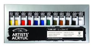 Winson & Newton  Farby akrylowe ARTISTS 12x20ml - 2429001340