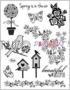 Stempel silikonowy wiosna ptak Viva Decor 14 x 18 cm - 2832341777