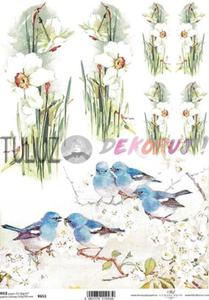 ITD Collection papier ryowy A4 kwiaty i ptaki kod.prod.R0653 - 2861804736