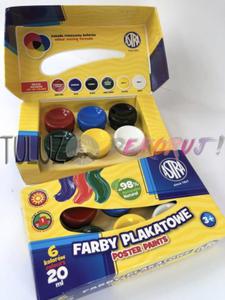 Farby plakatowe Astra 6 kolorw 20 ml - 2861804763