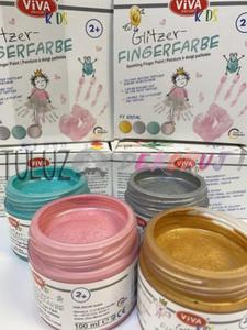 Fingerfarbe glitzer kids( farby do malowania palcami dla dzieci) Viva Decor 4x100ml - 2861805173