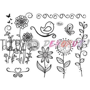 Stempel silikonowy kwiaty Viva Decor 14 x 18 cm - 2861805185