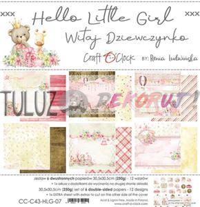 Craft o'clock blok papierw scrapowych Witaj Dziewczynko 30,5 x 30,5cm - 2874562871