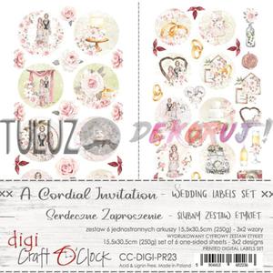 Craft o'clock zestaw etykiet Serdeczne Zaproszenie 15,5 x 30,5cm - 2871366492