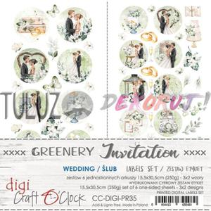 Craft o'clock zestaw etykiet Greenery Invitation 15,5 x 30,5cm - 2874562921