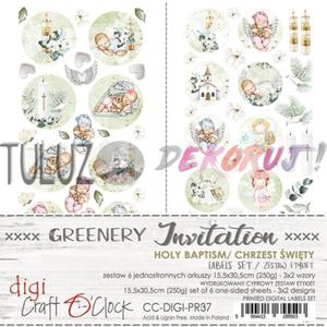 Craft o'clock zestaw etykiet Greenery Invitation 15,5 x 30,5cm - 2874562922