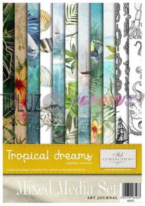 ITD Collection zestaw kreatywny Mixed Media Set Art Jurnal Tropical Dreams A4 21x29,7cm kod.prod.MS031 - 2874846719