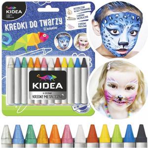 Kredki do malowania twarzy 12 kolorw KIDEA (KDT12KA) - 2877727560