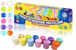 Farby plakatowe pastelowe 12 kolorw ASTRA (301118001) - 2870081772