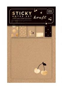 Karteczki samoprzylepne STICKY NOTES SET notes kostka KRAFT WINIE(10293) - 2869388539