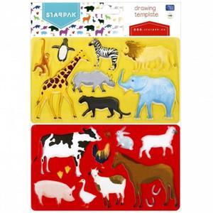 Szablon plastikowy STARPAK Animals Zwierzta 2szt (505506) - 2873217911