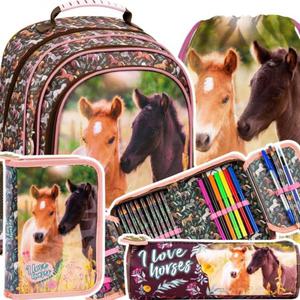 ZESTAW 4 el. Plecak szkolny I Love Horses KONIE (PL15BKO24SET4CZ) - 2875535839