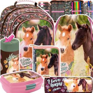 ZESTAW 6 el. Plecak szkolny I Love Horses KONIE (PL15BKO24SET6CZ) - 2877727783