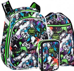 ZESTAW 3 el. Tornister Plecak CoolPack TURTLE 25 L graffiti, PEEK A BOO (F015675SET3CZ) - 2878398871