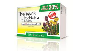 TYMIANEK Z PODBIAEM plus 20 dodatkowych zi bez cukru 36 pastylek - 2824951943