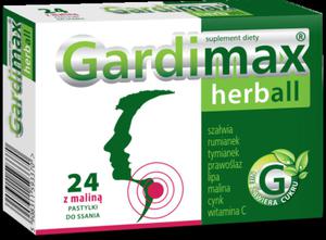 Gardimax herball x 24 pastylki do ssania malinowe - 2840733829