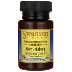 B-12 Metylokobalamina 2,5 mg 60 tab Swanson - 2860036913