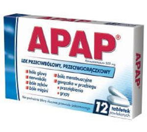 Apap ( Paracetamolum 500 mg ) x 12 tabl - 2824950723