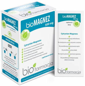 Organiczny Magnez 500 mg 20 saszetek Biofarmacja - 2874523995