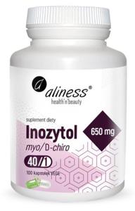 Inozytol myo/D-chiro, 40/1, 650 mg x 100 Vege caps Aliness - 2876190416