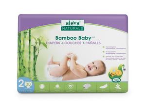 Bambusowe Pieluchy Rozmiar 2 (3-8kg) 30szt. | Aleva Naturals - 2871053112