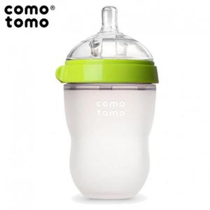 Antykolkowa butelka silikonowa MOM'S BREAST 250 ml Green BABY | COMOTOMO - 2871053197