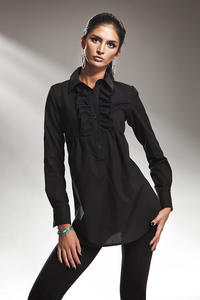 Koszula tunika z abotem - czarny - K29 - 1897956322