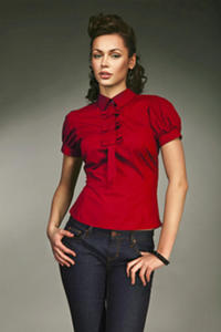 Koszula z uroczymi kokardkami czerwony - K27 - 1897956348