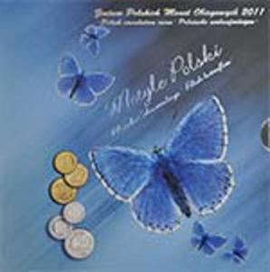 Polskie Monety Obiegowe 2011 - Zestaw 1 grosz - 50 groszy + motyl - 2833159844