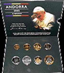 Andora - 1 Cent - 2 diners 2005 - Zestaw z Janem Pawem II - 2833161187