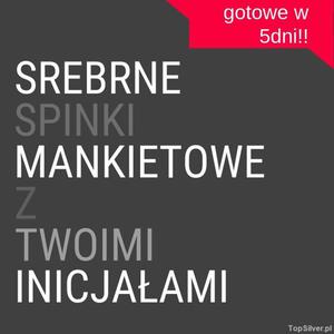 SPINKI MANKIETOWE - z Twoimi inicjaami Srebro - 2861234993