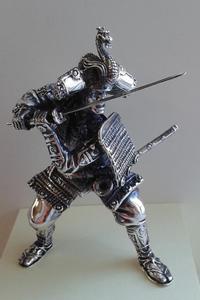 RONIN - srebrna figurka japoskiego wojownika - 2850672884