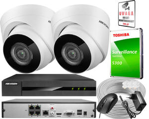 Zestaw dwch kamer IP DS-2CD1341G0-I/PL 4 Mpx, rejestrator NVR-4CH-4MP/4P Hikvision - 2881591277