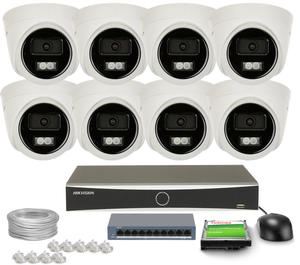 Zestaw do monitoringu 8x DS-2CD1367G2H-LIU, DS-7608NXI-K1(D) 2.8mm 6Mpx, IR 30m, Smart Hybrid Light Hikvision - 2881592766