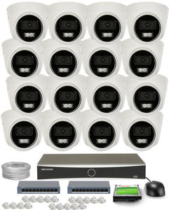 Zestaw do monitoringu 16x DS-2CD1367G2H-LIU, DS-7616NXI-K1(D) 2.8mm 6Mpx, IR 30m, Smart Hybrid Light Hikvision - 2881592767