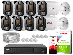 Zestaw do monitoringu IP KEEYO 8x LV-V-IP5M25TF-ADC 5Mpx, aktywne odstraszanie, podwjne owietlenie - 2880507560