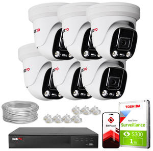 Zestaw do monitoringu IP KEEYO 6x LV-V-IP5M25DF-ADC 5Mpx, aktywne odstraszanie, podwjne owietlenie - 2880507562